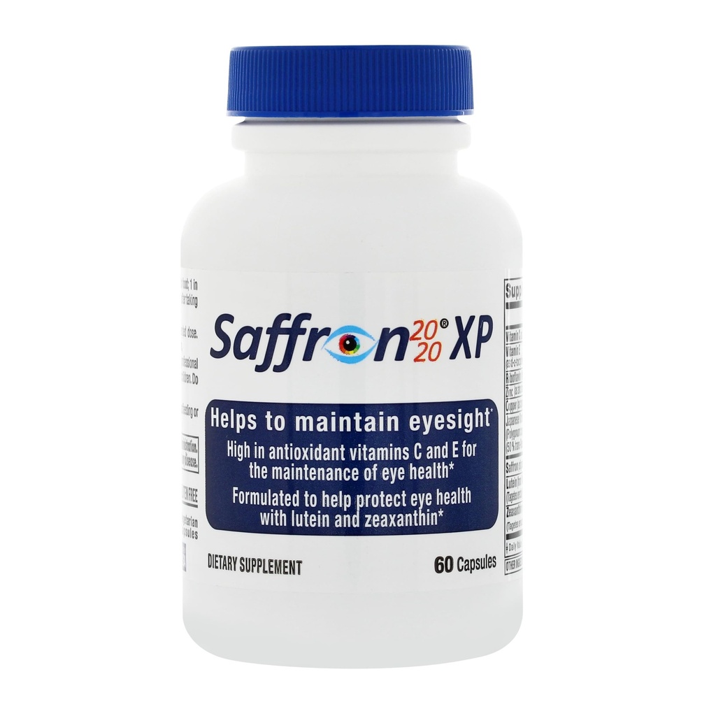 Saffron 2020-XP Supplement with Saffron, Resveratrol, Vitamins and Minerals, Zeaxanthin and Lutein -60 Vegetarian Capsules