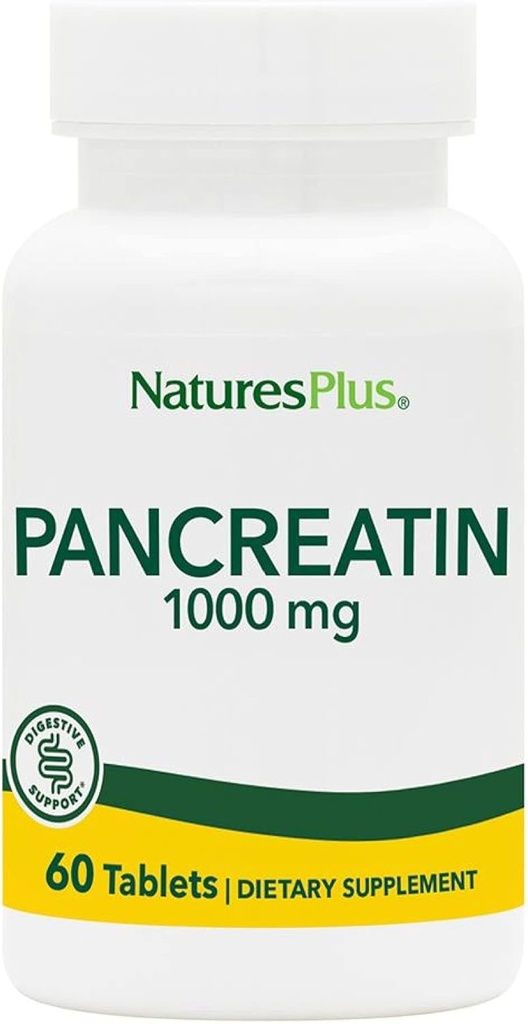 Natures บวก Pancreadia - 1000 mg, tables 60 – Digestive Encyme Supplement for Gatro Profiles - บรรจุ Amylase, Protse & Lipase - Glute-Free - 60 การให้บริการ