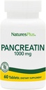 Natures Plus Pancreatina - 1000 mg, 60 tabletas - Natural Digestive Enzyme Supplement for Gastrointestinal Support - Contén Amylase, Protease e Lipase - Gluten-Free - 60 servizos