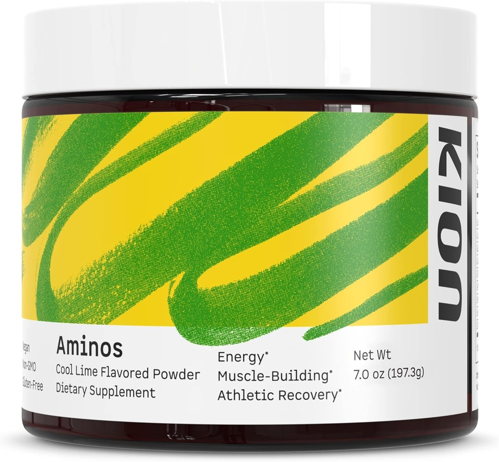 Kion Aminos Essential Amino Amino Acids Supplement - Amino Acid Powder, Amino Energy Powder, Essential Energy Without Caffeine, Essential Amino Acids, BCAA EAA - 30 Servings, Cool Lime