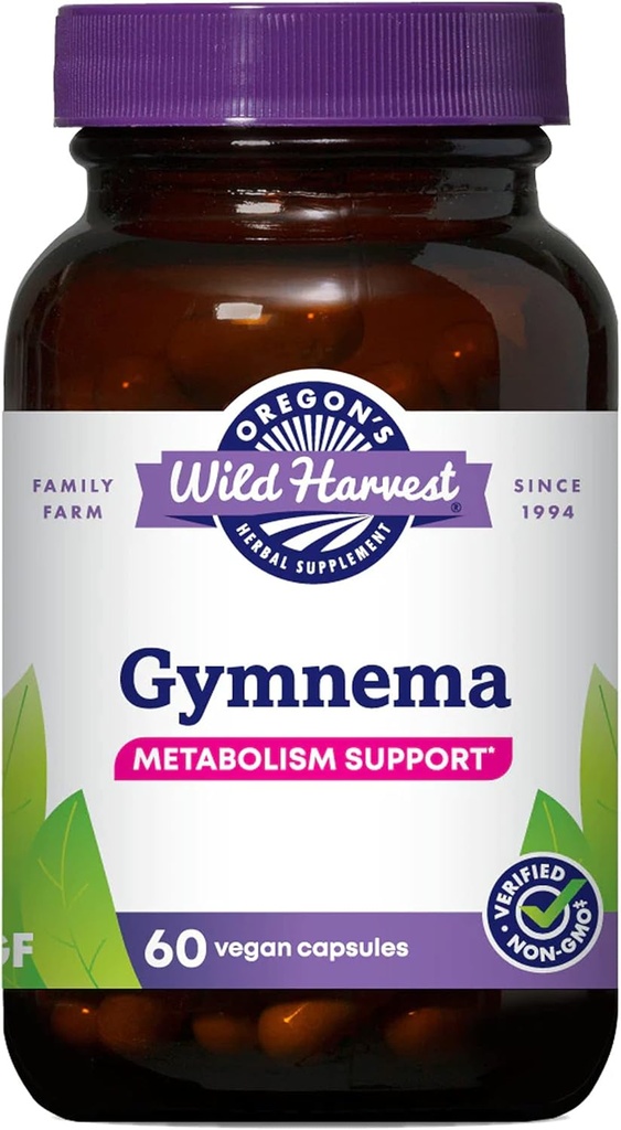 Oregon Wild Harvest Gymnema Herbal Supplemen Vegan Capsules, 60 Count