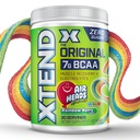 Xtend Original BCAA Powder, 7g BCAAs and 2.5g L-Glutamine for Muscle Recovery, Hydration, and Lean Muscle, Sugar Free Intra and Post Workout Drink, Airheads Xtreme Rainbow Berry, 30 Servings