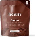 Beam Dream Sleep Powder, L-Theanine, Apigenin, Reishi和Magnesium, 第三方测试了《自然睡眠援助》和《深睡、放松和恢复补充》,《自然睡眠支助》,30种服务