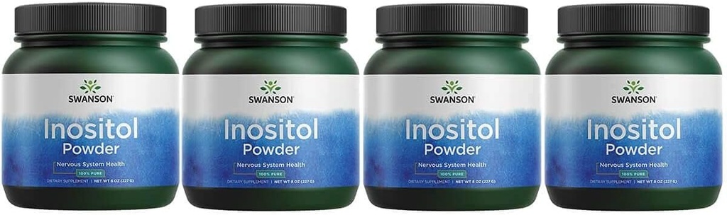 Swanson 100% Pure Inositol Powder - Natural Supplement Fremme Fokus & Afslapning - Nerve & Cellular Support - (8oz) 4 Pack