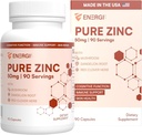 Mistura de zinco ENERGI com vitamina A, B-3 & B-6, Suplemento de suporte imunológico com raiz de Marshmellow, extrato de raiz de dente-de-leão & cogumelos Shiitake, 90 cápsulas de suplementos de zinco
