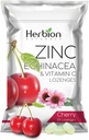 HERBION Naravne cink, Echinacea & Vitamin C Lozenges 25 CT, prehranska dopolnila za odrasle in otroke 5+, Spodbuja Wellness za celotno družino, 25 Count, Cherry, Pack po 1