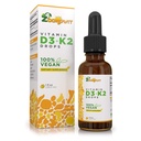 Vegan Liquid Drops Vitamin D3 K2 (MK7) - 100% Plant Based Liquid Vitamin D Enhanced with Coconut Oil for Max Absorption - 1 Serving = 1000 IU VIT D3 and 200 mcg VIT K2
