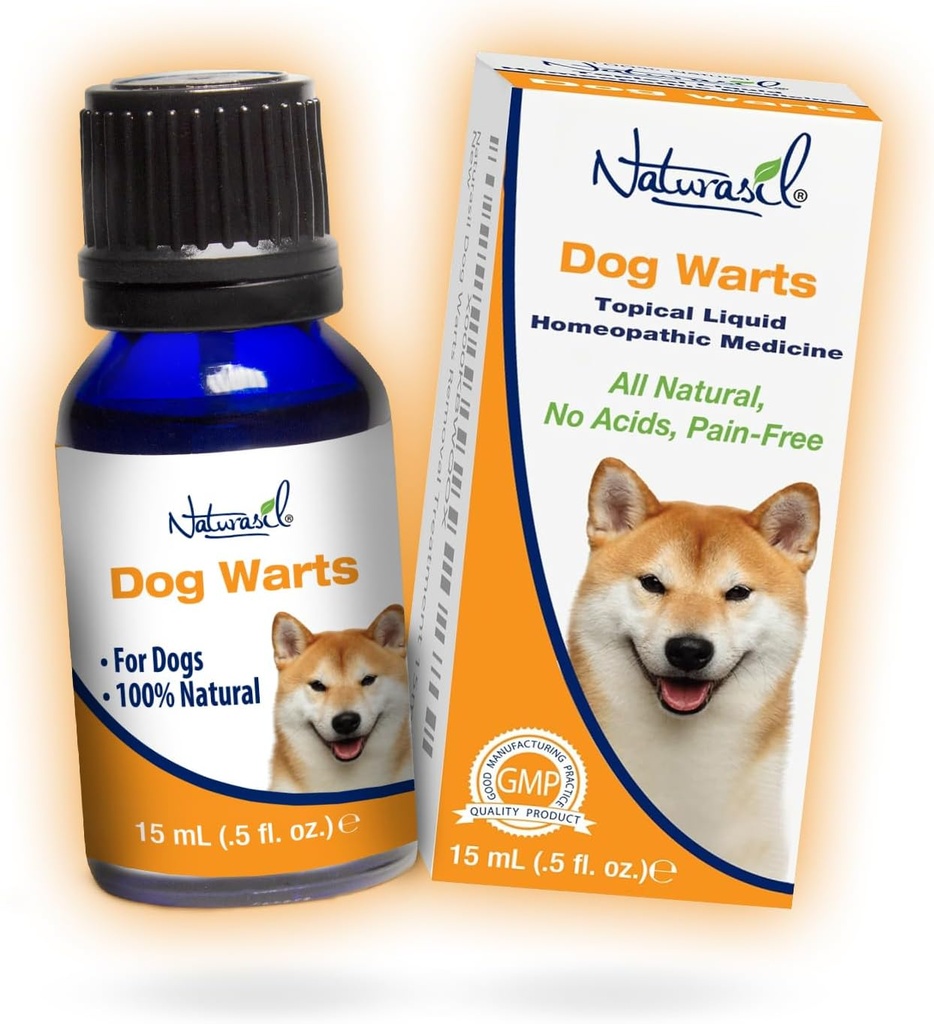 All-Natural Dog Warts Remover by Naturasil – Pure Thuja & Plant Extracts for Topical Wart & Skin Blemish Remover on Pets | Kiiretoimeline, õrn ja valuvaba | No happed | Ohutu koertele 3+ kuud | 15 ml