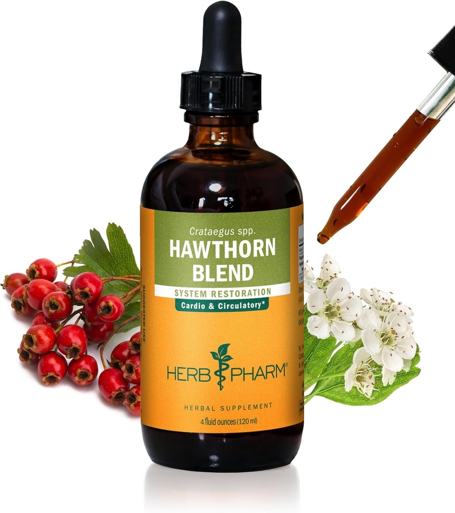Herb Pharm Hawthorn Blend Tekutý extrakt pre kardiovaskulárne a cirkulačné podporu - 4 Ounce