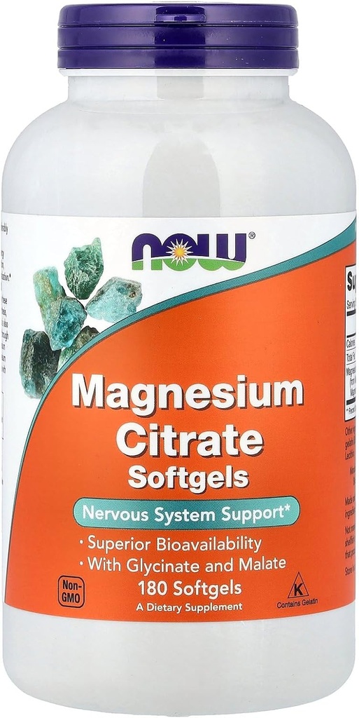 NU Matvarer Magnesium Citrat, 180 Softgel