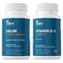 Dr. Tobias Colon 14 Day Cleanse and Vitamin D3 5000 IU Support Overall Health, Immune System and Digestive System. Non-GMO Gut Cleanse and Vitamin for Men & Women.