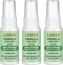 Lovita Propolis Krční sprej, Canadian Propolis Spray, High Potent 500 mg Propolis na ml s 9: 1 Vysoká koncentrace, Natural Sore Krční sprej pro imunitní podporu, Alcohol- Free, 1 Fl Oz (balení po 3)