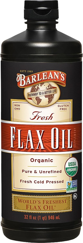 Barlean's Organic Flaxseed Oil Liquid, Sosial Press Flax Seeds, 7,640mg ALA Omega 3 Şərhlərin birləşdirilməsi, 32 oz