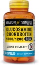 MASON NATURAL Glucosamine Chondroitin 1500/1200 with Vitamin C, Supports Joint Health for Normal Flexibility ' Mobility*, 60 Capsules
