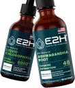 E2H: 액체 Chlorophyll 및 Ashwagandha 액체 드롭 | Vegan, Non-GMO - 2 Fl Oz 각 (4 Fl Oz 합계) - 번들