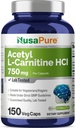 NusaPure Acetyl L-Carnitine 750mg Caps 150 Veggie kapsula (GMO ez, Vegan) High Potency Acetyl L Carnitine HCL (ALCAR)
