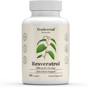 Resveratrol 600mg - Vegan - Non GMO - Apoio ao envellecemento saudable e saúde cardiovascular - Rico en antioxidantes - 60 cápsulas vexetais