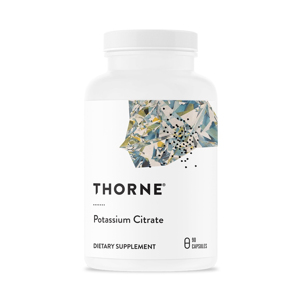 THORNE - Potassium Citrate - Essential Electrolyte Supplement for Muscle Function, Heart Health, Nerve Function & Urinary Tract Health Support* - Third-Party Certified - Gluten-Free - 90 Capsules
