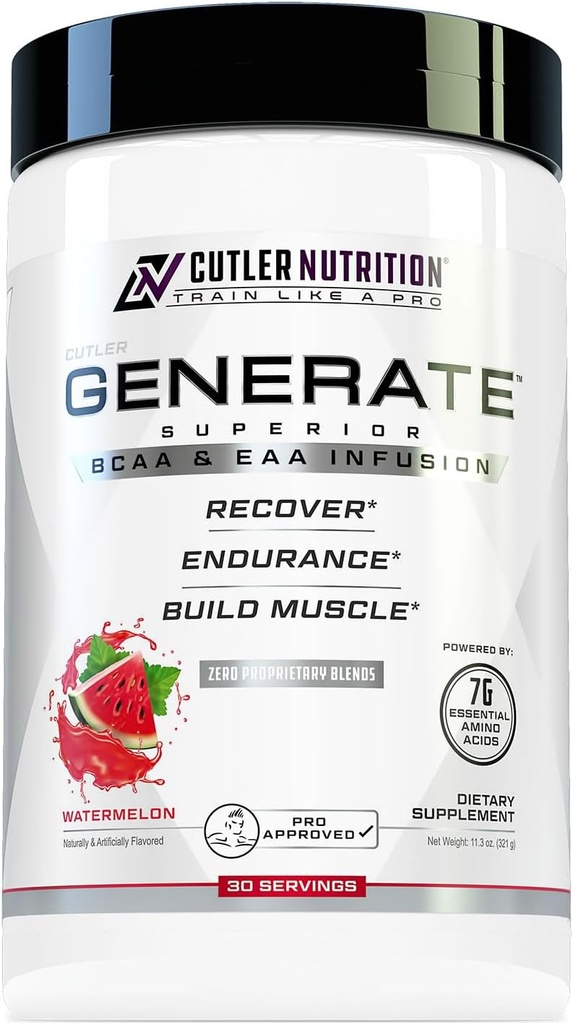 Generer EAA og BCAA pulver: Best post trening gjenopprette drikke og grened kjede Aminosyrer Supplement med essensielle aminosyrer, 5g BCAA, 2g EAAs for lean muskelmasse | Watermelon, 30 serveringer