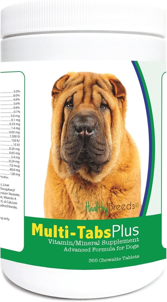 Sveikos Veislės Kinijos Shar Pei Multi-Tabs Plus Chewable Tablets 365 Count