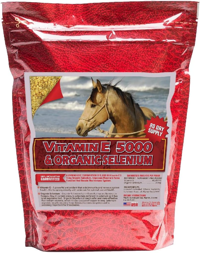Witamina E i Selen organiczny 10 lb, 5000 IU witaminy E i 3 mg Selenu organicznego na dawkę