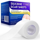 New Transparent Silicone Scar Sheets(1.6" x 120 "Inch - 3M), Away Scar Tape, Scar Strips, Reusable, Professional Scar Removal Sheets para C-Section, cirurxía, Burn, Keloid, Acne et, Scar Patch.