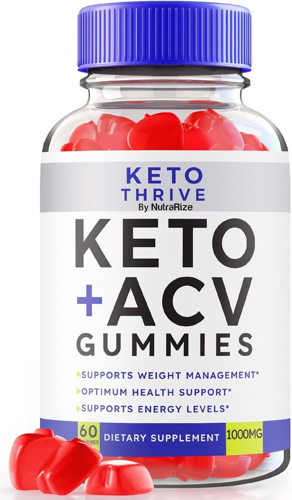 Keto Thrive ACV Gummies, Keto Thrive Keto + ACV gewichtsverlies supplement, Keto Thrive Apple Cider Vinegar 1000MG Geavanceerde Formule, Keto Plus ACV Gummy Reviews (60 Gummies)