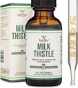 Llet Thistle suplementari - Llet Organic Thistle Liver Detox llança 1 FLOZ - 30 Servings (Veun segur, No-GMO, Guten Free) Unidor perfecte per fusta de fusta doble