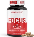 GoBIOTIX Focus Lions Mane Supplement - Complexo de cogomelos - Nootropics Adaptogen Vitamins - memoria, claridade, enerxía, apoio inmune, Cordyceps, Reishi, Chaga e Maitake - 90 cápsulas