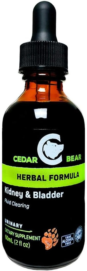 Cedar Bear Nyre & Bstigen Blend en flydende urte supplement, der lindrer, tonifies og understøtter Proper Fluid Dynamics for The Bregen og Urinary System 2 Fl Oz