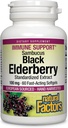 Factores naturais Black Elderberry, 100 mg, 60 softgels de acción rápida