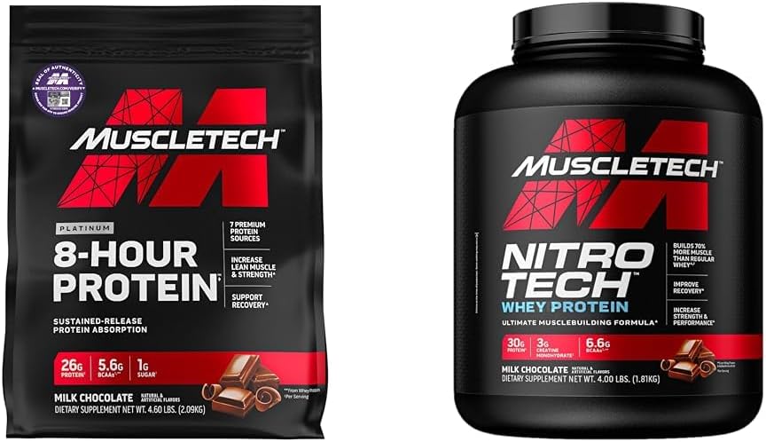Svalová technika Srvátka Proteín Prášok Fáza 8 Proteín Prášok Srvátka a Casein Protein Powder Blend & Srvátka Proteín Prášok Nitro-Tech Srvátkový Proteín Izolát a Peptidy 