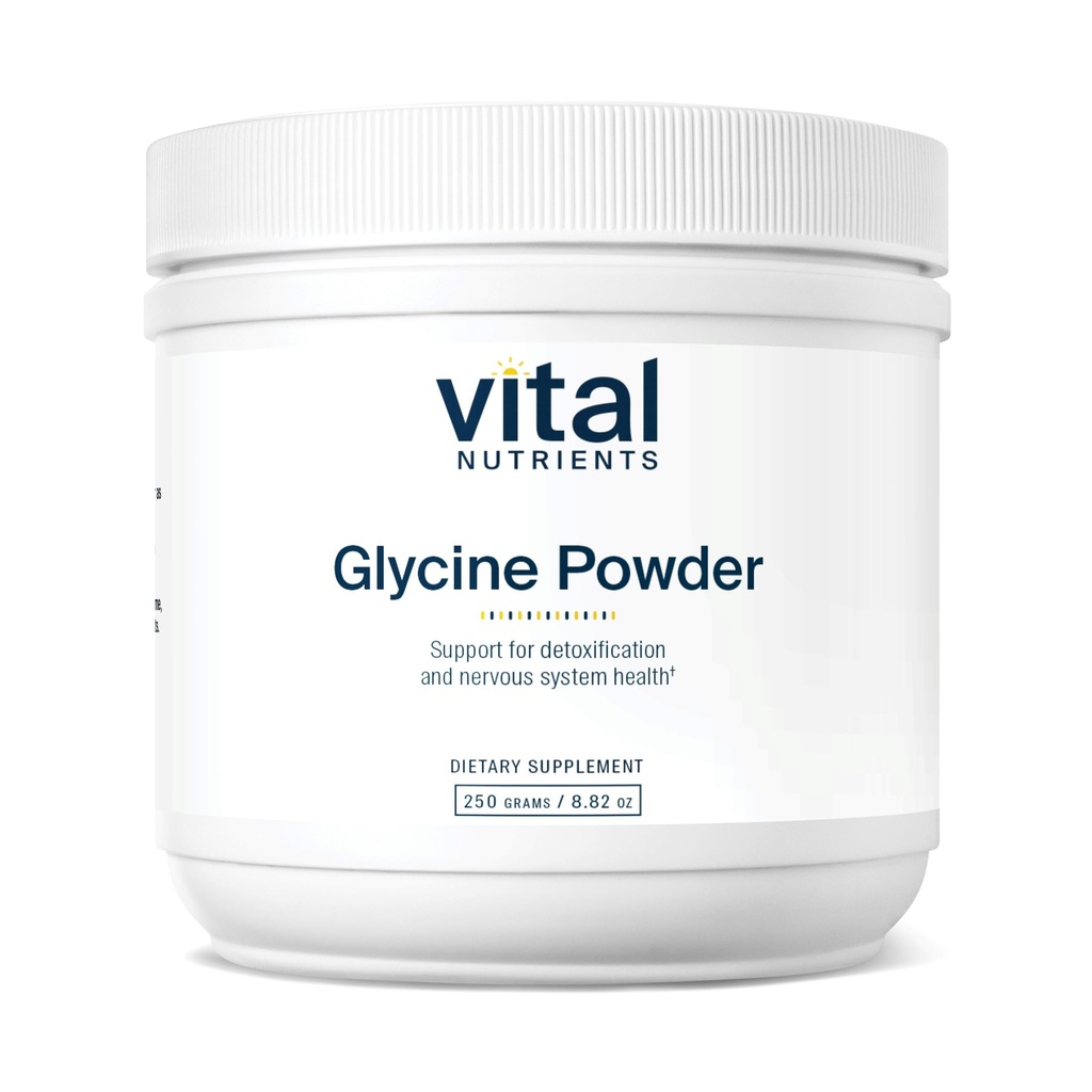 Vital Nutrients Glycine Powder 250g - Amino Acid to Promote Restful Sleep, Stress Relief, Memory, and Cognitive Support* - Vegan Glycine Supplement - Gluten, Dairy, Soy Free - Non-GMO - 62 Servings