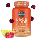 Garden of Life Vitamin Code D3 & K2 Gummies with Prebiotics and Probiotics - Bone Health, Immune Health, and Digestive Support, Non-GMO, Gluten-Free, Raspberry Lemon Flavor, 45 Gummies