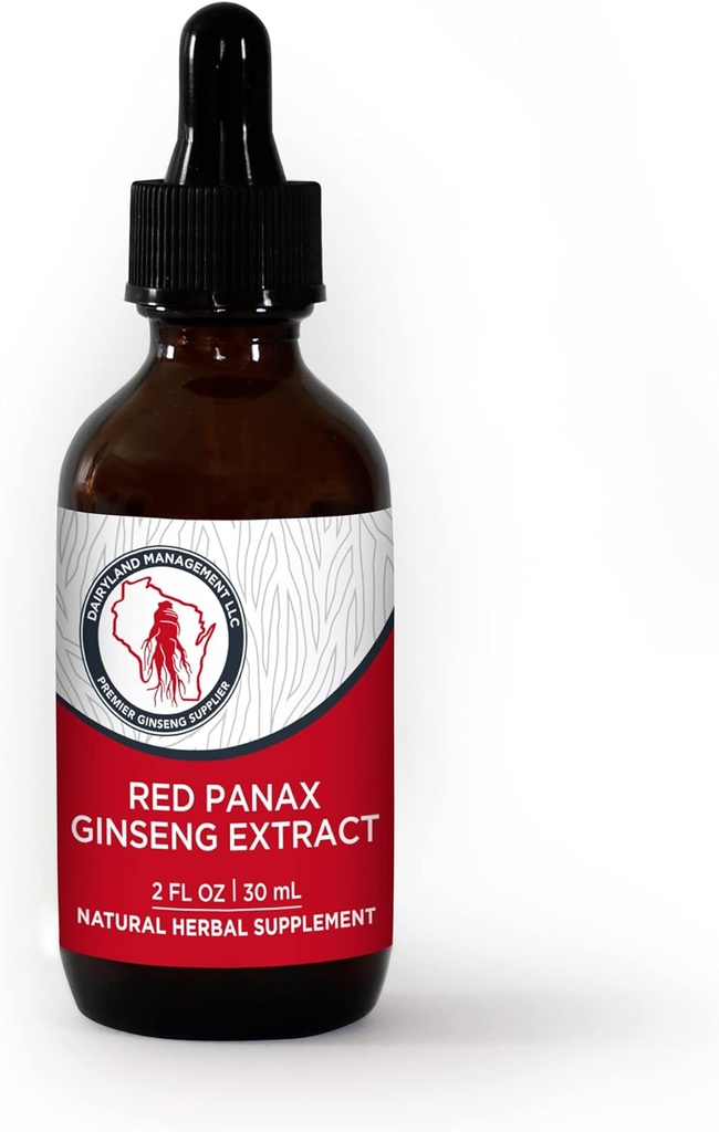 Dairyland Red Ginseng Trích dẫn 2 FL - Red Panax Ginseng Inction for Immune Supment - Trung Quốc Red Ginseng - Non-GMO, Gluten Free Ginseng Liquid - Ginseng Herb supplement for every Daily