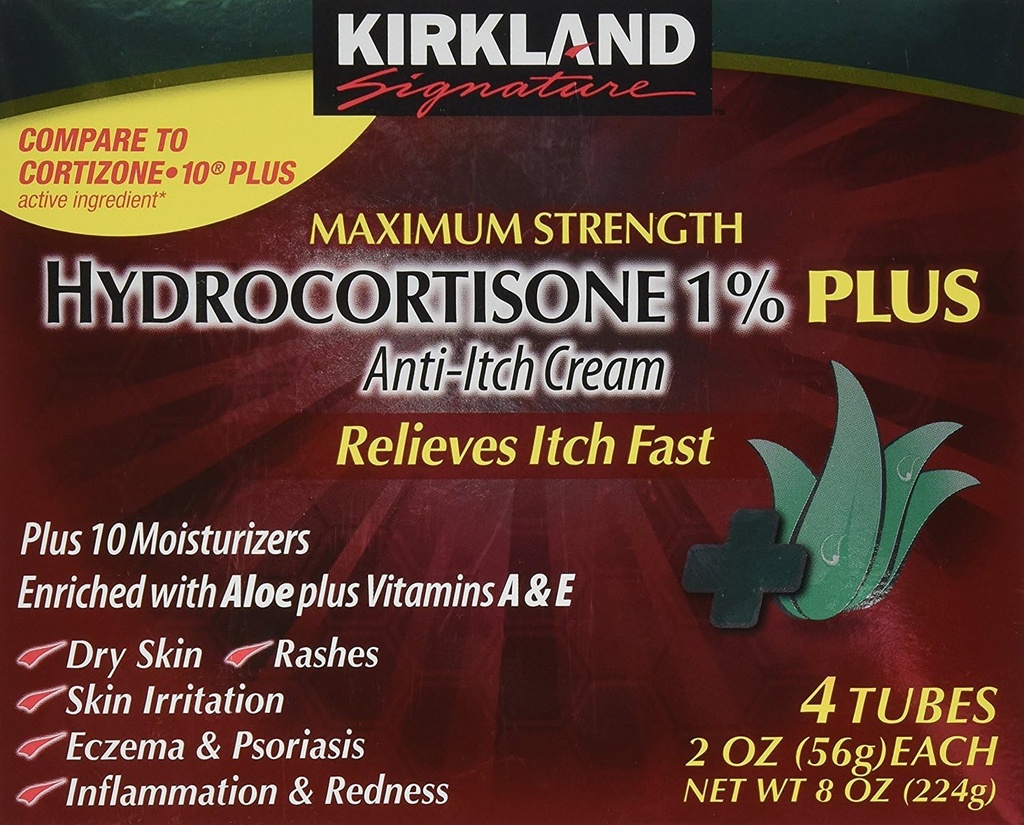 Kirkland Hydrocortisone %1 Crème, 2 once (paquet de 4)