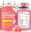 2 Pack Collagen Gummys for Men Men, 水解Collagen Peptides 第1,II,III,V,X类含Biotin & Hyaluronic酸,维生素C A D E B12 K2支持,无糖用于皮发钉豁免能源