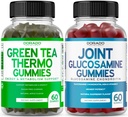 Green Tea Fat Burner Çərçivələri (60 Gummies) Kişi və Qadınlar və Glucosamine Chondroitin Birləşdirilməsi üçün Appetite Suppressant Çıxış məlumat (60 Count) Yetişkin üçün Alüminium