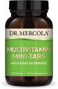 Dr. Mercola Multivitamin Mini- Tabs, 30 Servings (300 tablet), s 8 klíčovými živinami, dietní doplňky, podporuje imunitní a mozkové zdraví, Non- GMO