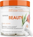 Genius Beauty, Hair Skin & Nails Vitamins, 60 Capsules - 抗衰老抗氧化剂补充剂,水解凝胶药,Glutathione & Astaxanthin - 解毒清洁剂,皱纹,毛发生长与健康皮肤