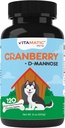 Canneberge Vitamatique pour chiens – 120 Comprimés à croquer – avec vinaigre de D-Mannose, vinaigre de cidre de pomme et vitamine C – support pour les chiens
