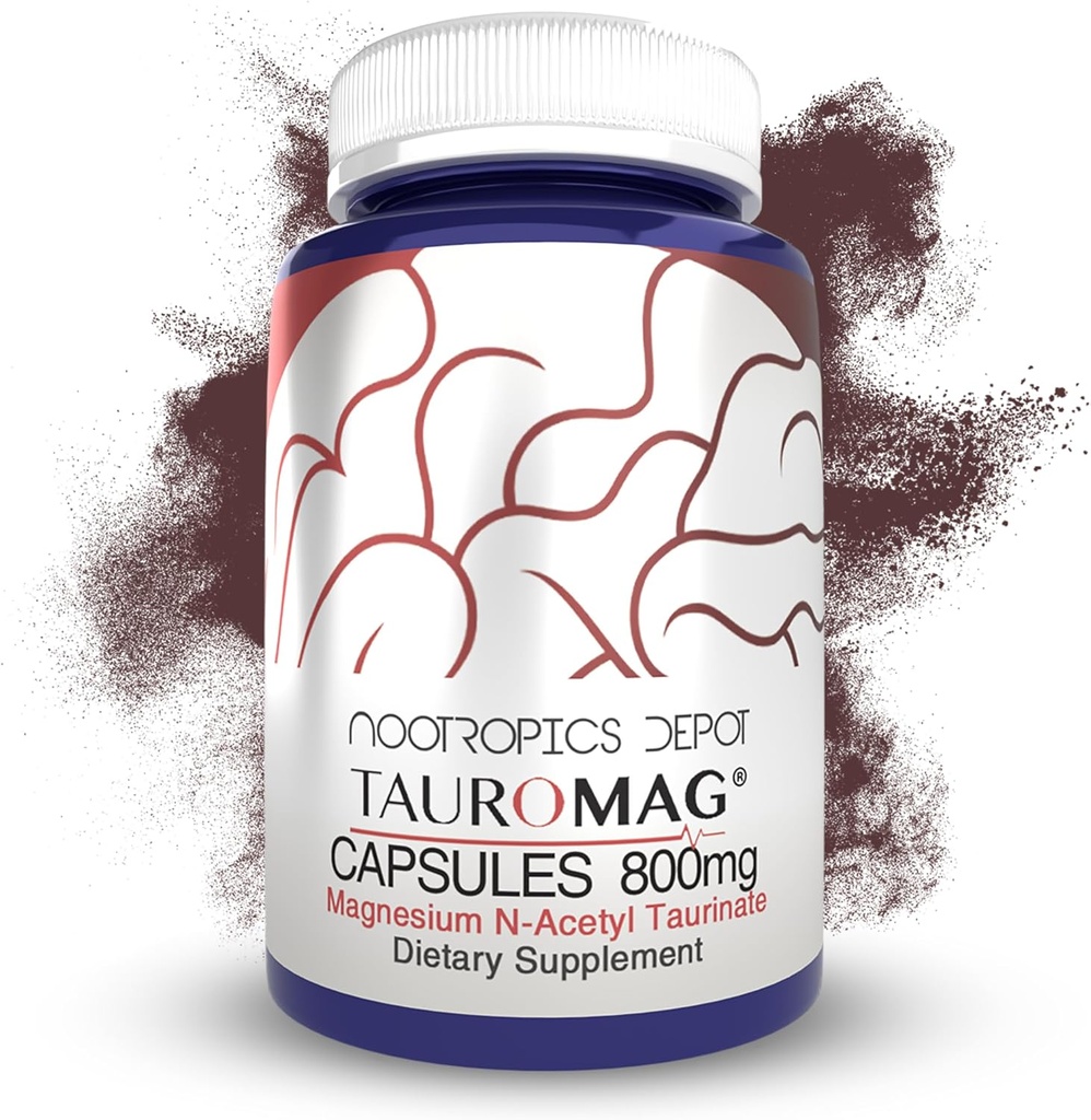 Nootropics Depot Tauromag Capsules : 800mg Magnésium N-acétyl Taurinate : 90 Nombre