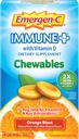 Emergen-C Immune+ Chewables 1000 מ"ג ויטמין C Tablet, עם ויטמין D, Immune Support Dietary תוספת עבור Immunity, Orange Blast Flavor - 14 Count Count