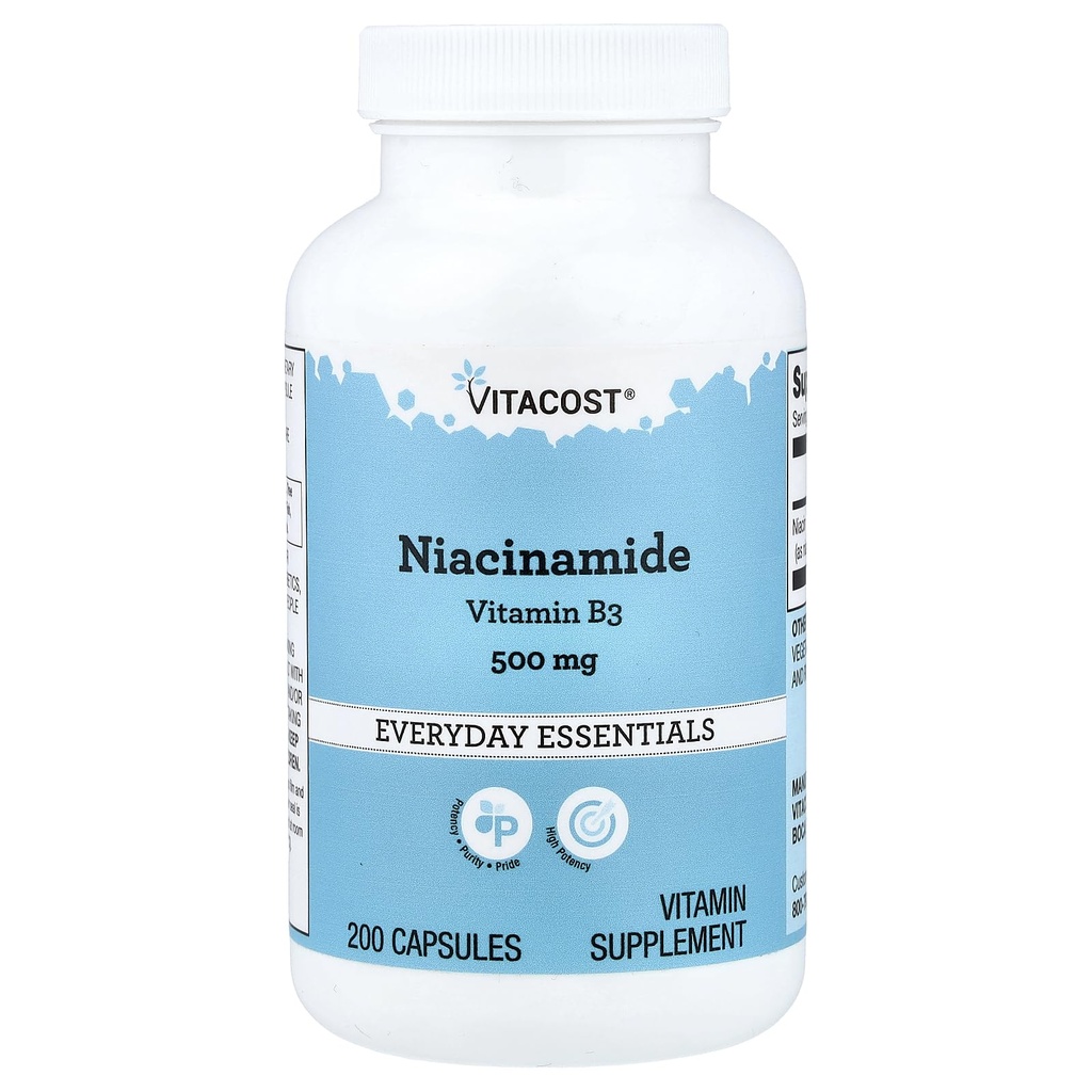 Vitacost Niacinamide, 500 mg, 200 Capsules