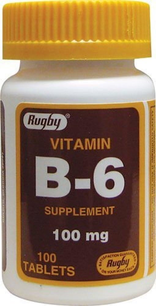 Rugby vitamin B-6 tabletter, 100 mg, 100ct (3 pakke)