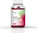 LUV健康 睡眠 Gummys – 天然睡眠援助 镁, L- Theanine, Melatonin, Chamomile & Tart Cherry – Vegan, Non-GMO, Gluten-Free, 睡眠支持补编, 30ct