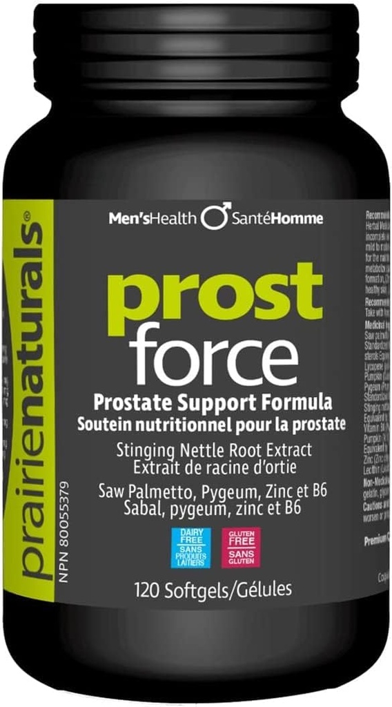 Prairie Naturals Prost Force Podpora Prostate pro muže Softgels, 120 Počet