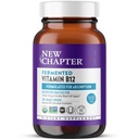New Chapter Fermented Vitamin B12 1,000 mcg, USDA Organic, ONE Daily for Cellular Energy + Healthy Blood Cells, Certified Vegan, Gluten Free - 60 Count