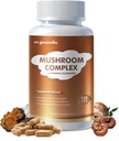 Mushroom Complex Supplement 2600mg, 120 kapselia - 10 sieniä Blend - Reishi, Lions Mane, Cordyceps, Chaga, Turkey Tail, Maitake, Shiitake, Oyster Nootropic Complex - aivot, energia, Focus pillereitä