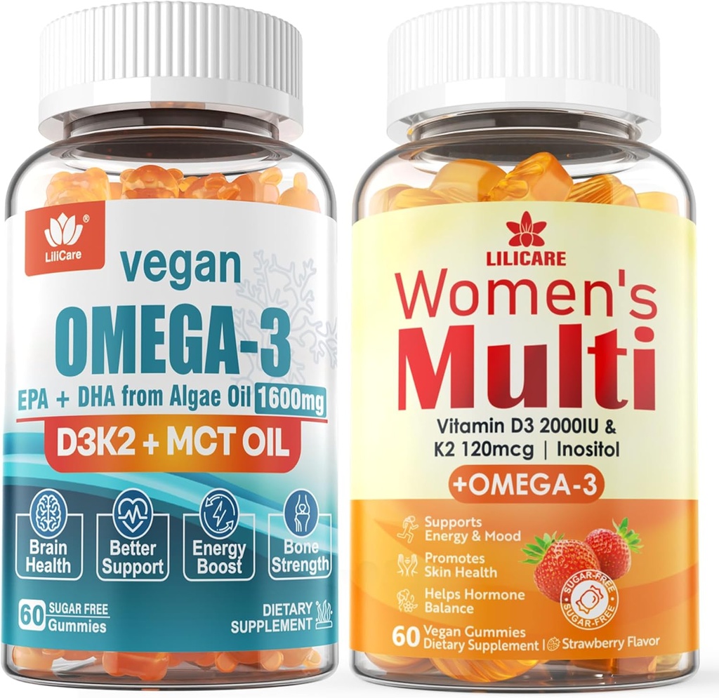 Womens Multivitamin Gummies Vegan Omega3 Gummies 1280mg
